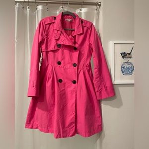 Gap trench coat style rain jacket in Barbie pink